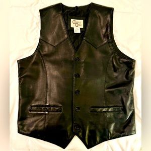 CRIPPLE CREEK Men’s Leather Black Vest